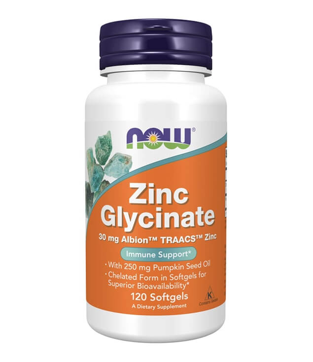 NOW FOODS | ZINC GLYCINATE IMMUNE SUPPORT SOFTGELS